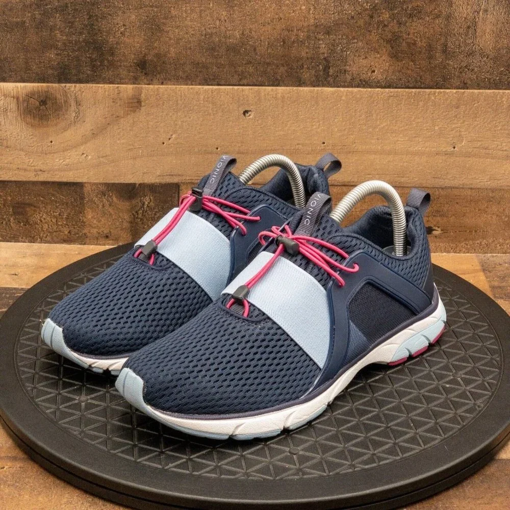 VIONIC BERLIN WOMENS ATHLETIC SHOES DRAWSTRING CASUAL NAVY BLUE LOW SIZE 9